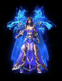 蓝色紫晶龙女战袍传奇衣服素材